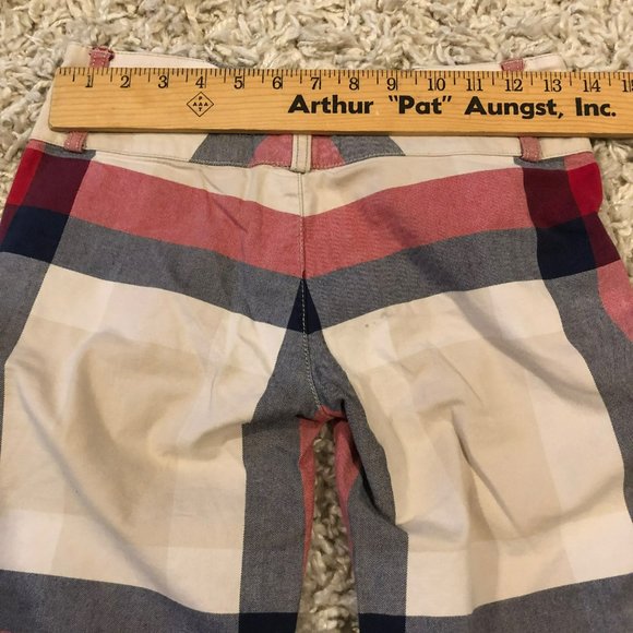 Vintage Tommy Hilfiger Flare Leg Plaid Pants Sz 1 Red Tan Blue Boho - Picture 6 of 10